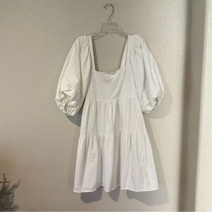 Nasty Gal White Puff Sleeve Mini Dress